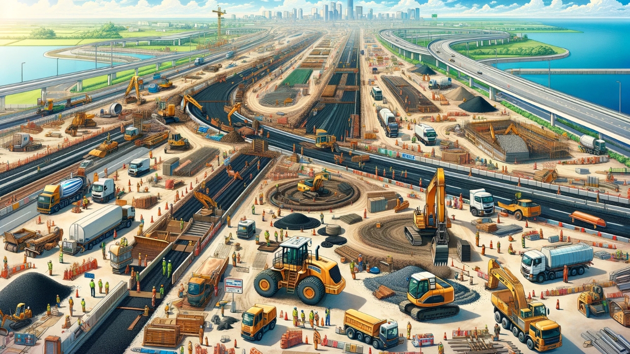 道路工事　都市開発